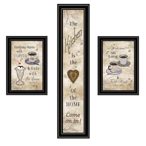 3-Piece Vignette Wall Decoration with Black Framed 33 in. x 11 in .
