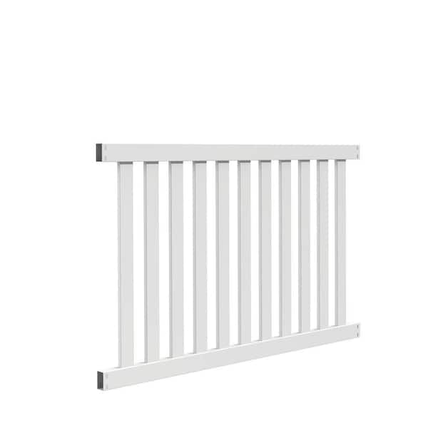 Barrette Outdoor Living Colorado 4 ft. H x 6 ft. W White Vinyl Picket Fence Panel (Unassembled)