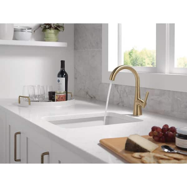 Gold Single Handle Bar Faucet in Champagne Bronze