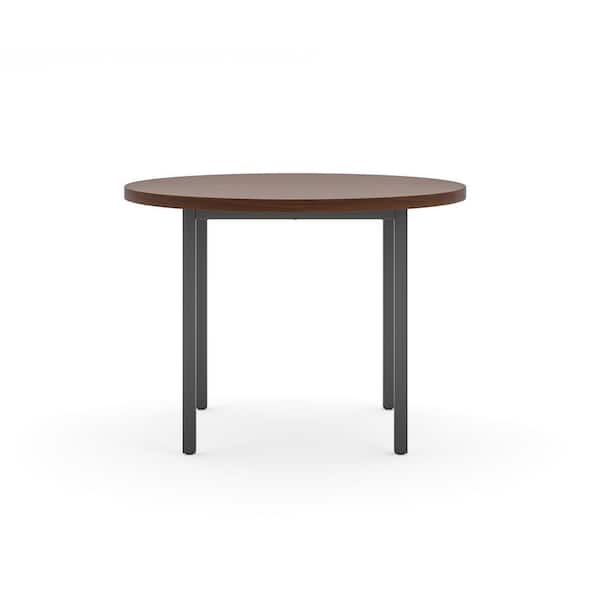 HOMESTYLES Merge 42 in. Brown Wood Walnut Round Dining Table