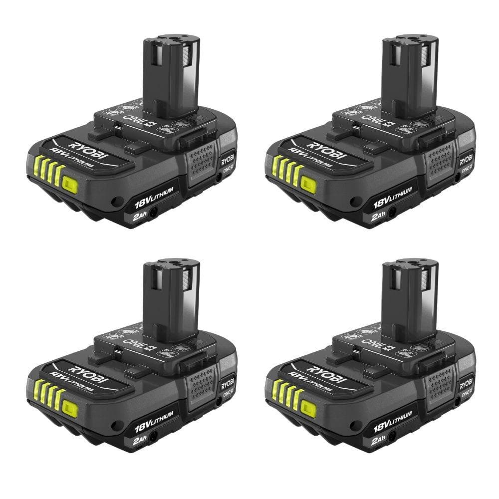 RYOBI ONE+ 18V Lithium-Ion 2.0 Ah Compact Battery (4-Pack) PBP2006