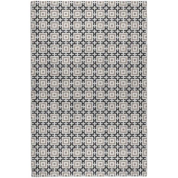Dream Shag Premium Machine Washable Abstract ADS139 Black 8 ft. x 10 ft. Area Rug