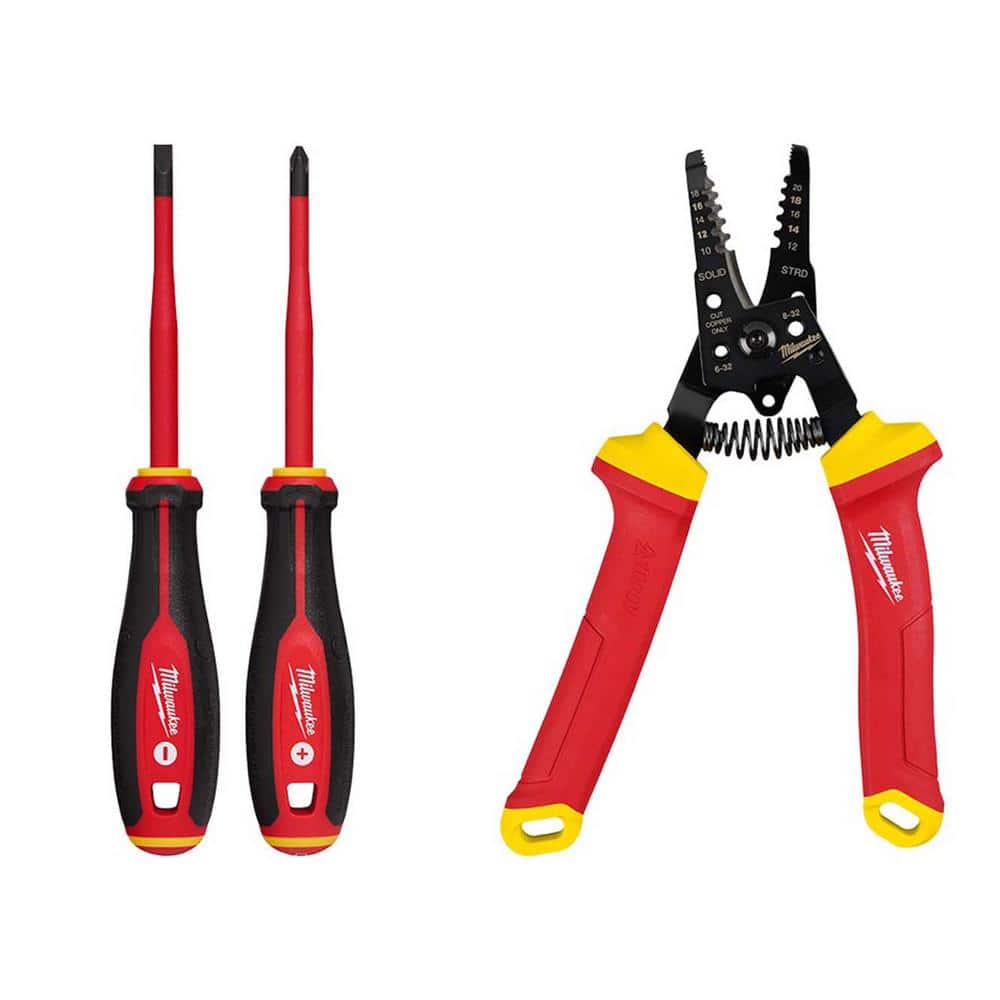 1000-Volt Insulated Slim Tip Screwdriver Set with 1000-Volt Insulated 10-20 AWG Wire Stripper and Cutter (3-Piece) price history on PriceWatchPro