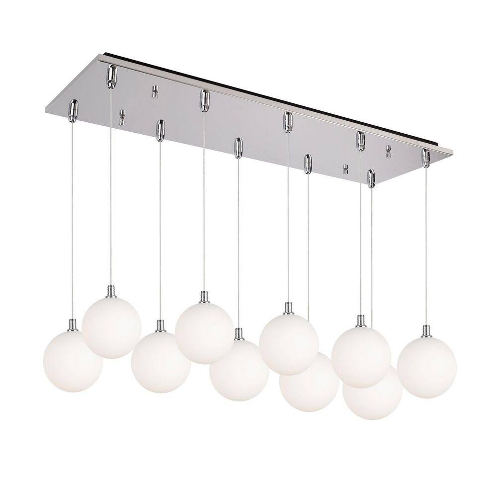 Bolla 29-in Chrome/Opal Glass 10-Light Multi Pendant price history on PriceWatchPro