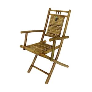 24 in. L x 22 in. W x 37 in. H Bamboo Folding Arm Chair (Set of 2)