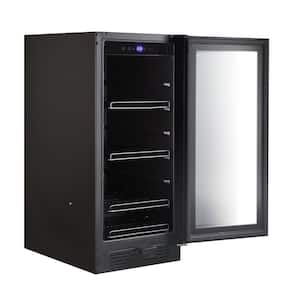 Built-In Black Glass 80-Can 12 oz. / 33-Bottle Capacity 3.4 cu. ft. Beverage Refrigerator Cooler