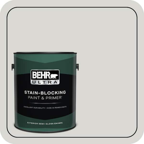 BEHR ULTRA 1 gal. #ICC-23 Silver Tradition Semi-Gloss Enamel Exterior Paint & Primer