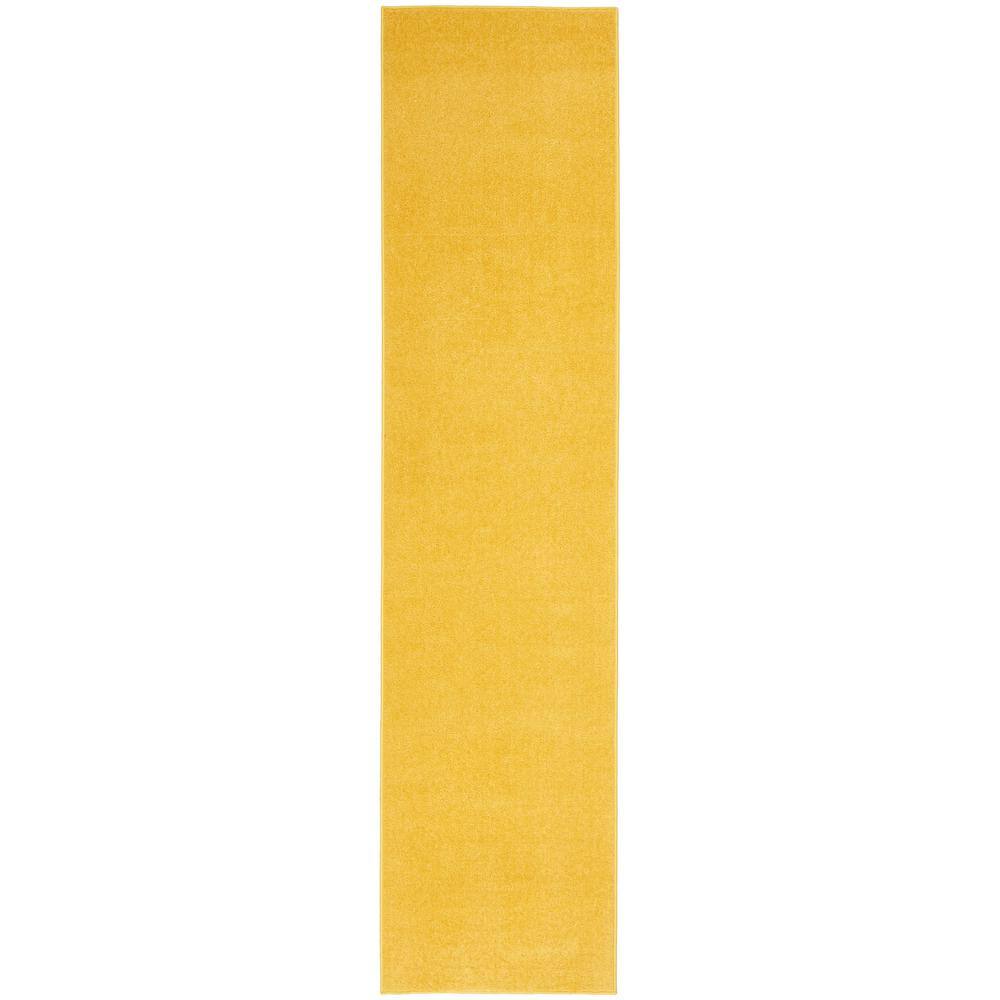 Nourison Essentials 2 ft. x 12 ft. Yellow Solid ContemporaryIndoor
