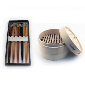Bamboo 11-Piece Steamer Set with Chopsticks