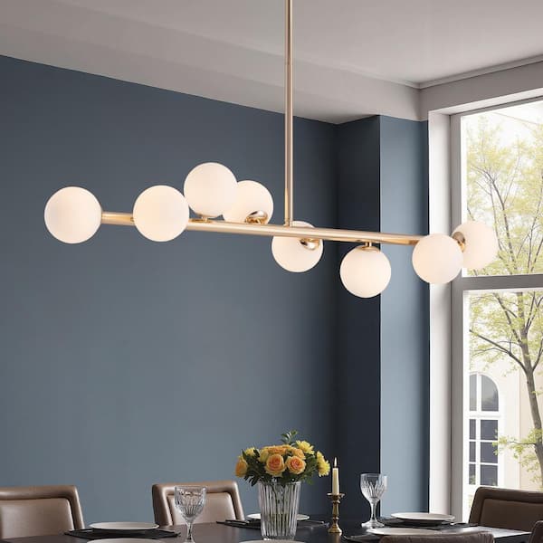 28 in. 6-Light Brass Traditional Chandelier with Glass Globe Shades