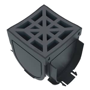 4.75 in. x 4.75 in. Storm Drain Polypropylene 4-Way Adapter with Black Grate