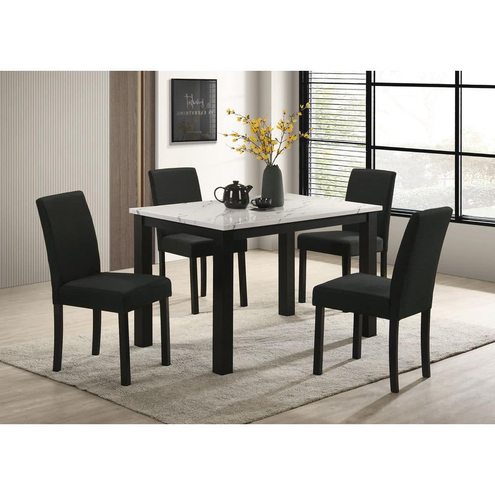 Rory Gray + Charcoal Frame Fabric Upholstered Dining Chairs Set of 4 price history on PriceWatchPro