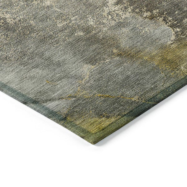 Chantille Machine Washable Indoor/Outdoor Abstract ACN2307 Pewter 8 ft. x 10 ft. Area Rug