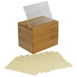 Bamboo Recipe Box with Divider