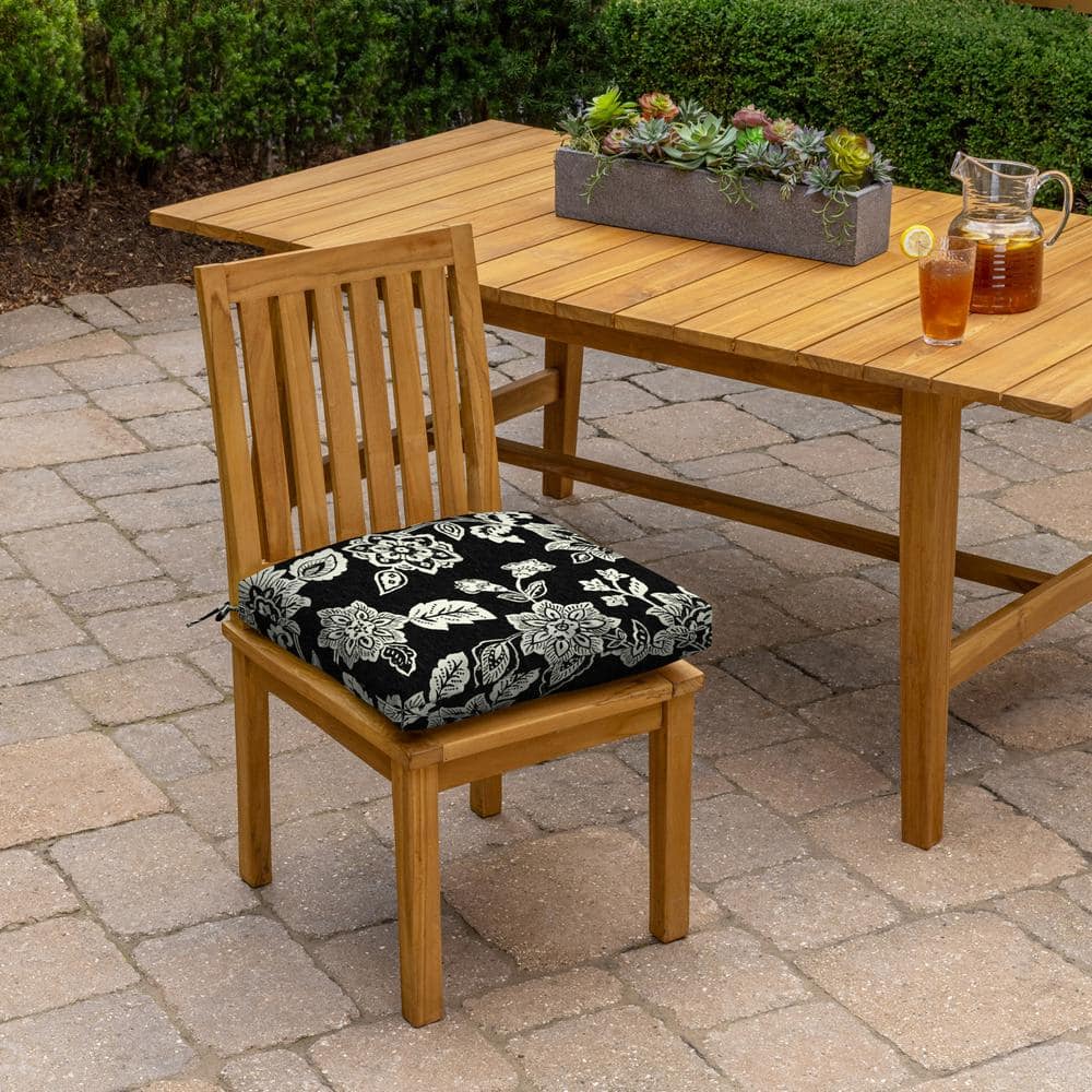 Ashland Black Jacobean Floral Outdoor Rocking Chair Cushion