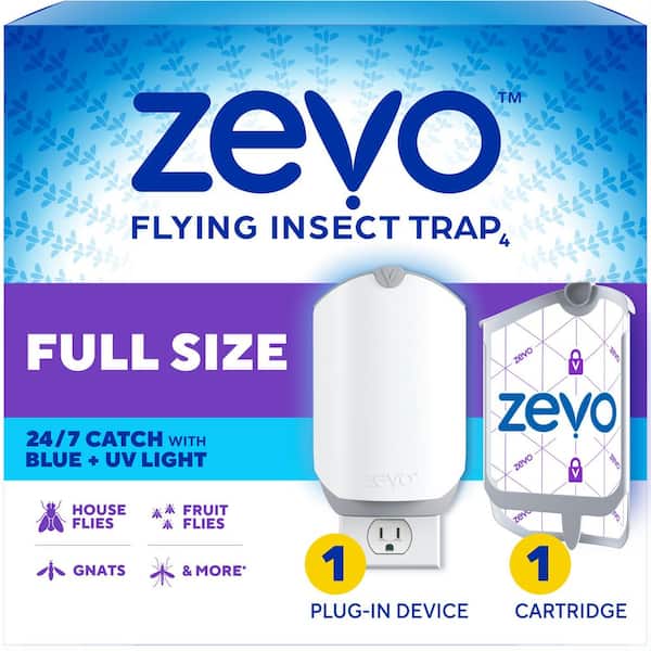 Indoor Flying Insect Trap for Fruit flies, Gnats, and House Flies (1 Plug-In Base + 1 Refill Cartridge)