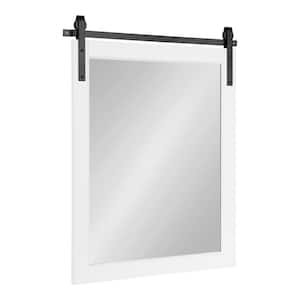 Skylan 24.00 in. W x 30.25 in. H White Rectangle Glam Framed Decorative Wall Mirror