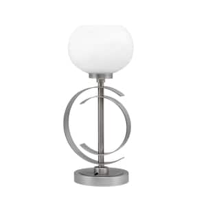 Savanna 16.5 in. Graphite Accent Table Lamp with White Muslin Glass Shade