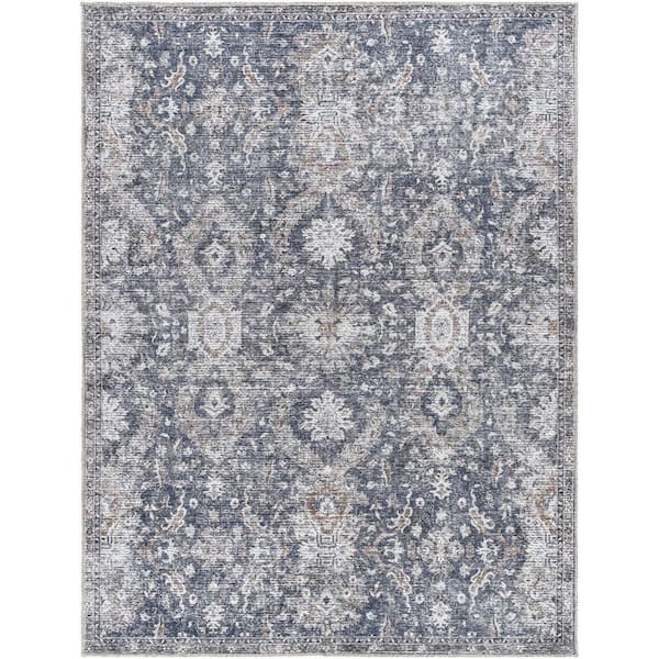 Livabliss Vivir Lorelai Medium Gray Traditional 3 X 8 Indoor Machine-Washable Area Rug