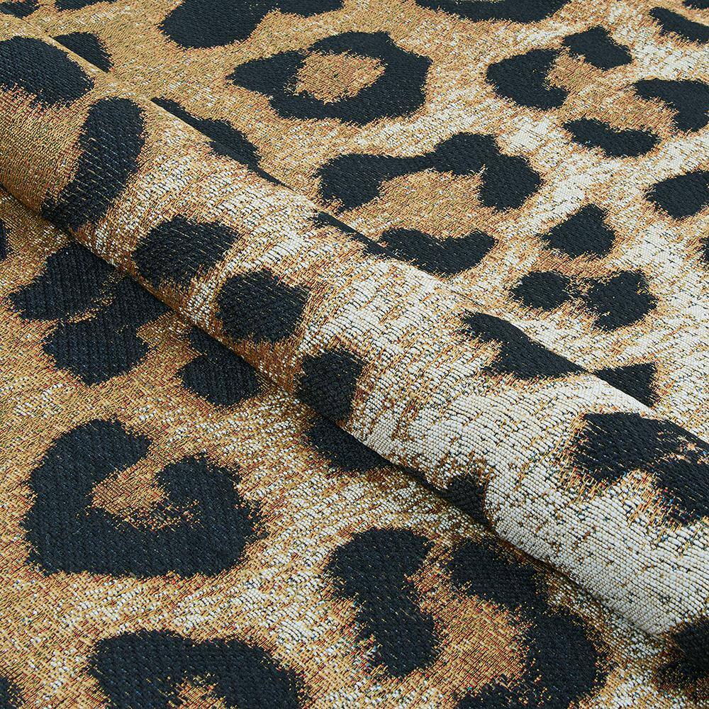 Dolce Amur 4' x 6' Black Leopard Outdoor Rug with Easy Care