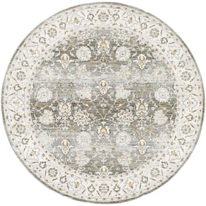 Dresden Gray Traditional 5 ft. Round ft. Indoor Area Rug