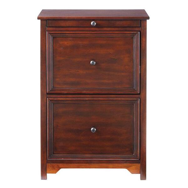 Unbranded Oxford 2-Drawer Wood File Cabinet with Pull-Out Shelf in Chestnut