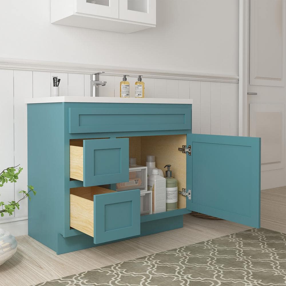 Sea Green 36" Plywood Freestanding Bathroom Vanity Base
