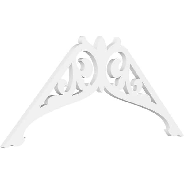 Ekena Millwork 1 in. x 48 in. x 24 in. (12/12) Pitch Carrillo Gable Pediment Architectural Grade PVC Moulding