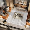 JONATHAN Y Moroccan Boho Diamond Cream/Gray Area Rug 10x14
