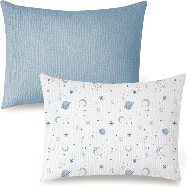 2-Pack 100% Cotton Soft Toddler Pillowcases with Envelope Closure 13"x18"