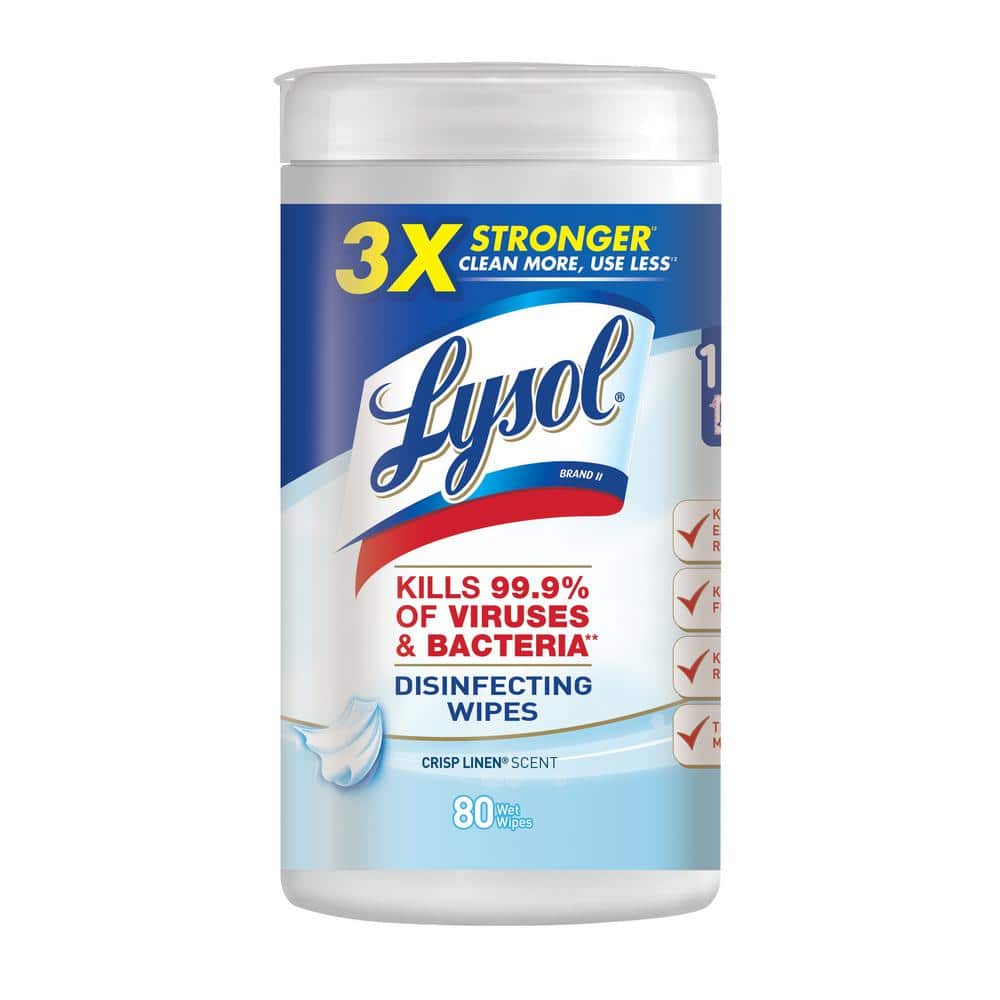 Lysol Disinfecting Wipes, Crisp Linen, 80ct