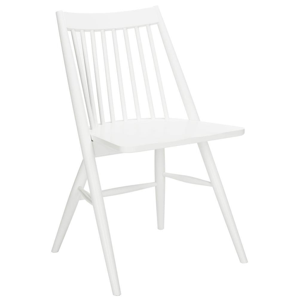 White High Back Spindle Wood Side Chair