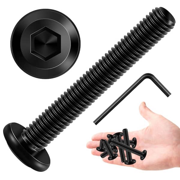 M6 x 45 mm Black Oxide Stainless Steel Hex Button Head Socket Screw (20-Pack)