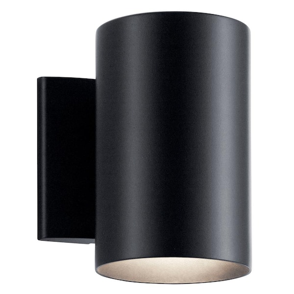 KICHLER Independence 7 in. 1-Light Black Outdoor Hardwired Wall Lantern Sconce with No Bulbs Included (1-Pack)