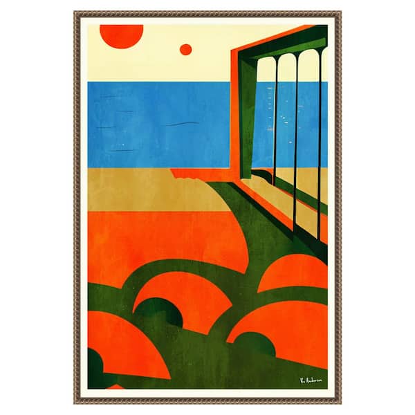Amanti Art "Amalfi Coast View" by Bo Anderson 1-Piece Floater Frame Giclee Abstract Canvas Art Print 33 in. x 23 in.