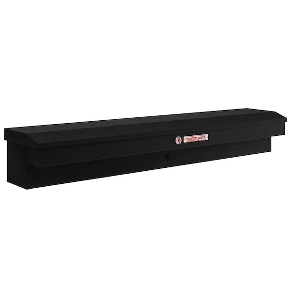 Weather Guard 87.25 in. Matte Black Aluminum Long Lo-Side Truck Tool Box