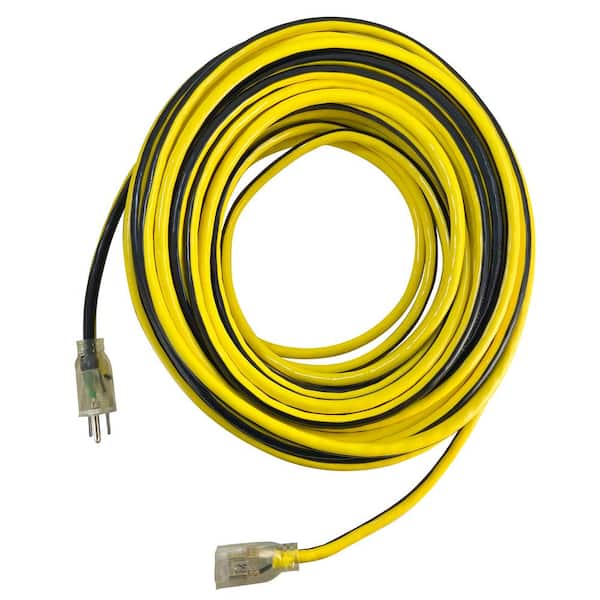 Husky VividFlex 100 ft. 14/3 Heavy Duty Indoor/Outdoor Extension Cord with  Lighted End, Yellow 23100HY - The Home Depot