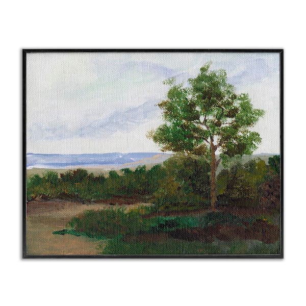 Stupell Industries Summer Evening Landscape by Nikita Jariwala Black Framed Nature Giclee Art Print 16 in. x 20 in.