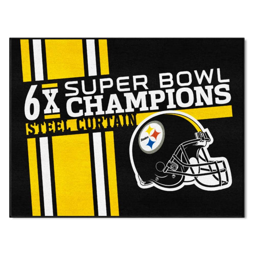 FANMATS Pittsburgh Steelers Black 3 ft. x 2 ft. Mascot Helmet Area