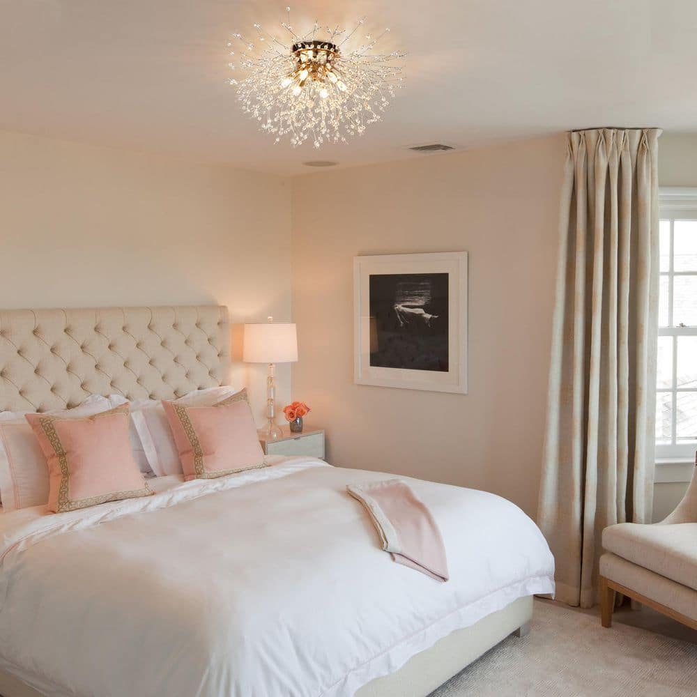 19.2 in. 6-Light Gold Fireworks Sputnik Modern Crystal Flush Mount Ceiling Light for Bedroom Dining Room Hallway price history on PriceWatchPro