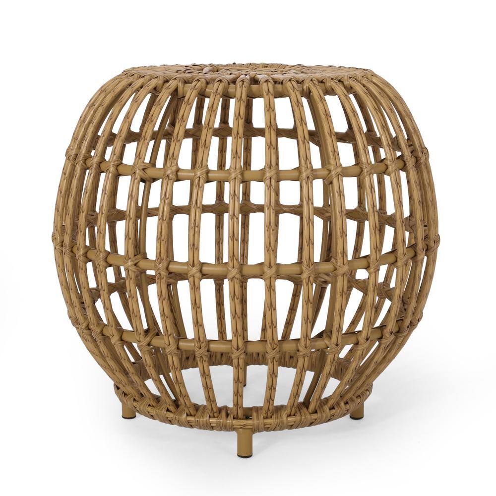 19.7 in. L x 19.7 in. W x 18.5 in. H Light Brown Round Wicker Outdoor Side Table price history on PriceWatchPro