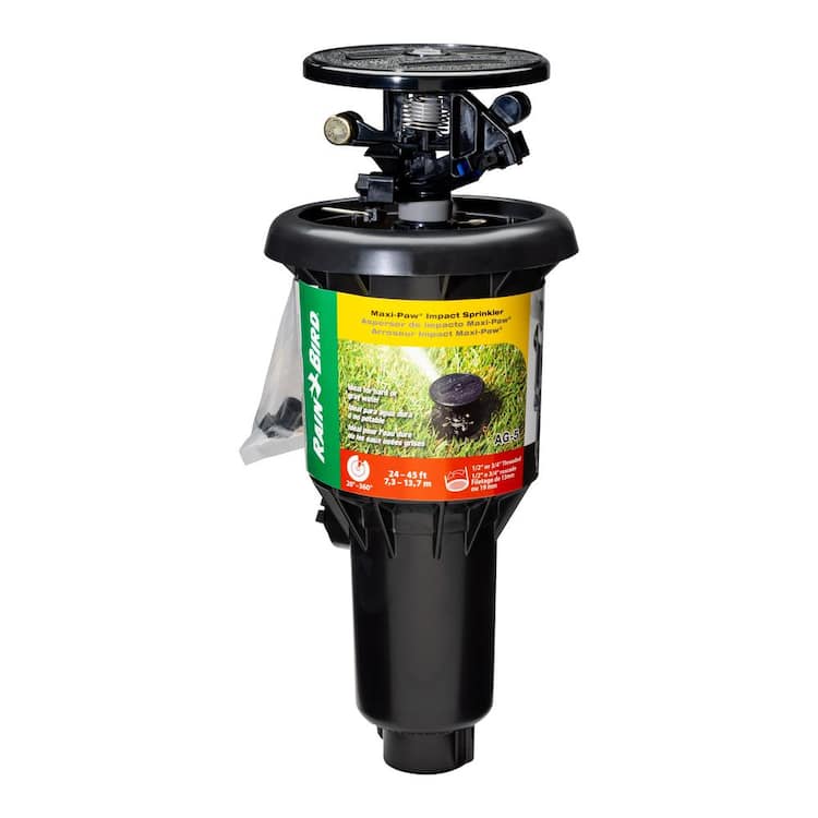 Rain Bird AG-5 Maxi-Paw 3.5 in. Pop-Up Canned Impact Sprinkler, 0-360 Degree Pattern, Adjustable 24-45 ft.