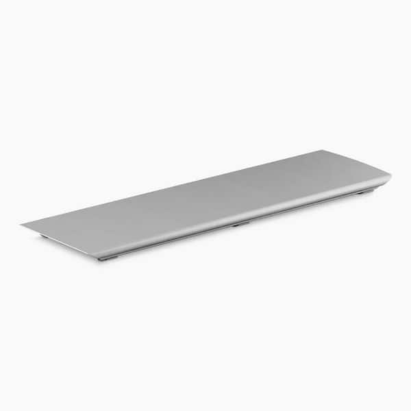 Bellwether 27.375 in. L x 7.5 in. W Alcove Shower Pan Base Aluminum Drain Cover with Brushed Nickel