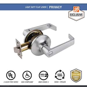 Light Duty Commercial Privacy (bed/bath) Lever, ADA, UL 3-Hour Fire, ANSI Grade 2, Satin Chrome Finish