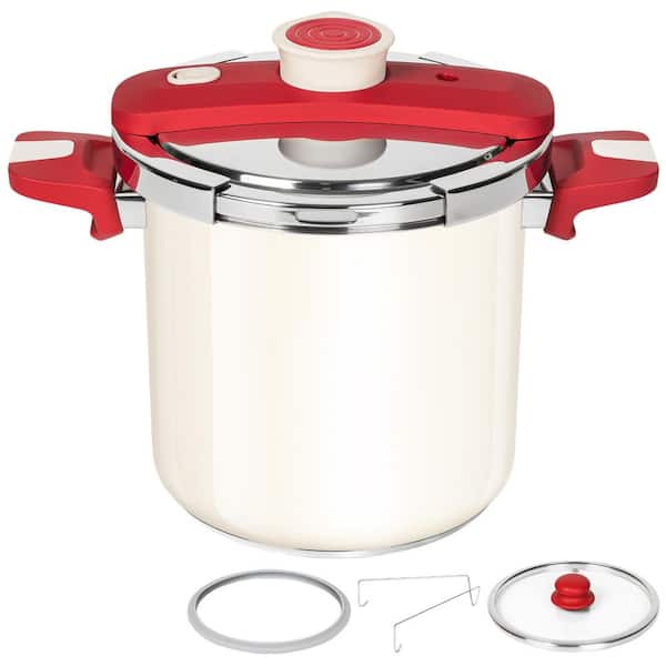 8.5 qt. 304 Stainless Steel Stovetop Pressure Cooker, 6-Fold Safety System, One-Hand Easy-Open Lid, 2 Pressure Settings