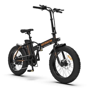 Aluminum Folding Electric Bike Ebike Bicycle 500W Motor 20 in. Fat Tire With 36-Volt/13Ah Li-Battery, Black
