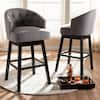 Baxton Studio Theron 42 in. Gray and Espresso Bar Stool Set of 2