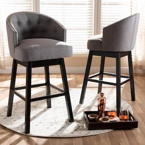 Theron 42 in. Gray and Espresso Bar Stool (Set of 2)