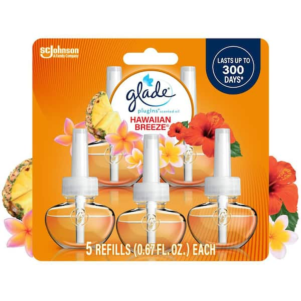 Glade 3.35 fl. oz. Hawaiian Breeze Scented Oil Plug-In Air Freshener Refill (5-Count)