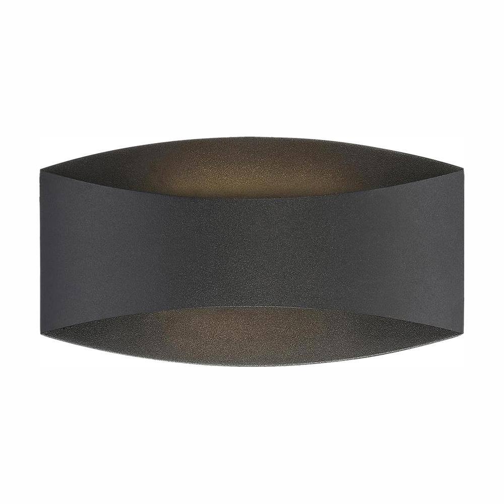 Greeleyville 4.375 in. 2-Light Sand Black Integrated LED Outdoor Wall Light Lantern Sconce with Frosted Glass price history on PriceWatchPro